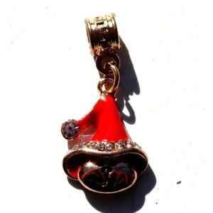 NEW Red / Gold Doggy / Bear W/ Christmas Hat Necklace Bracelet Charm Jewelry